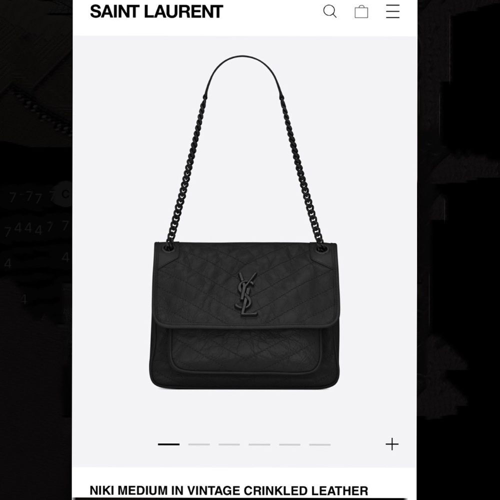 YSL NIKI MEDIUM VINTAGE CRINKLED LEATHER